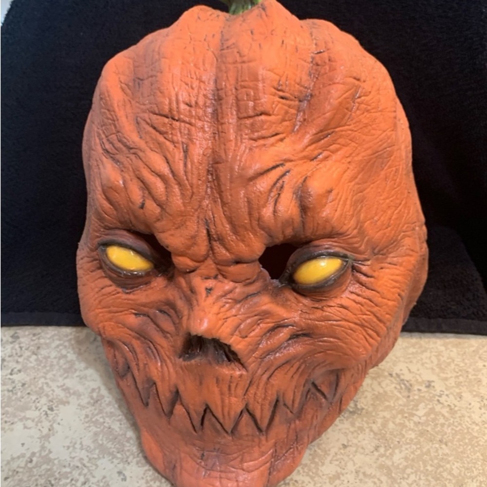 Ghoulish Productions Pumpkin Teeth Orange Latex Adult Mask